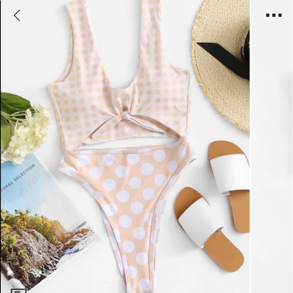 Brand New High Leg Two Pattern One Piece Swimsuit